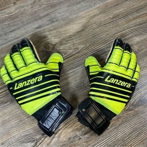 Italy Lanzera Centimani Goalie Goalkeeper gloves Size 5 -52141 - Black / Green